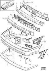 Молдинг заднего бампера 9151831 VOLVO