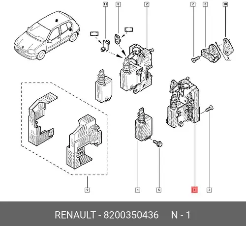  ЗАМОК ДВЕРИ - 8200350436 RENAULT