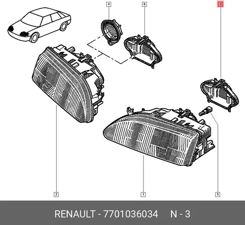 Защита фар RENAULT 7701036034