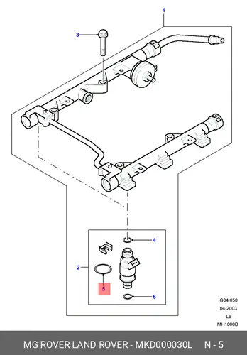 УПЛОТНИТЕЛЬНОЕ КОЛЬЦО MKD000030L LAND ROVER