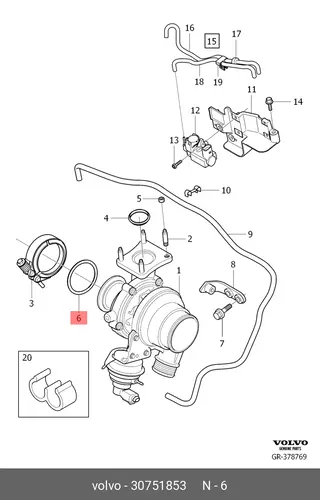 Прокладка глушителя VOLVO 30751853