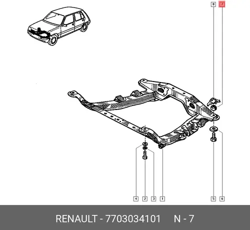 ГАЙКА 7703034101 RENAULT