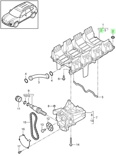 Кольцо уплотнительное автомобильное PORSCHE 94810728611