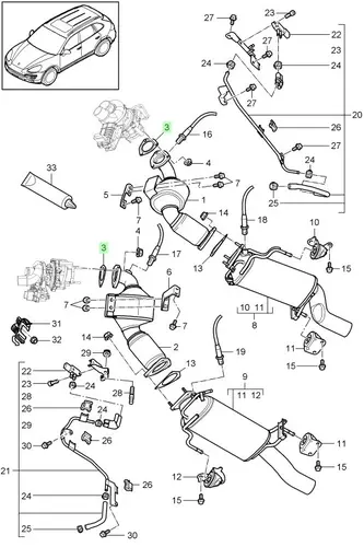 Прокладка глушителя PORSCHE 95811111350