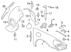 Подкрылок PORSCHE 99150450401