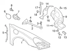 Подкрылок PORSCHE 98150450107