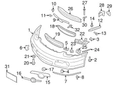 БАМПЕР ПЕРЕДНИЙ 98750519109 PORSCHE