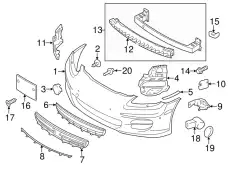 КРОНШТЕЙН БАМПЕРА 97050504105 PORSCHE