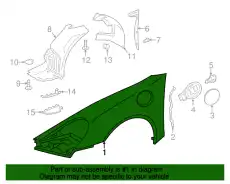 Крыло PORSCHE 98150303100GRV