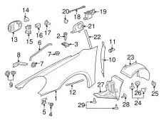 Крыло PORSCHE 98750303202GRV