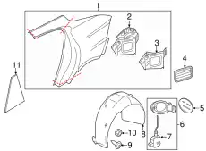 Крыло PORSCHE 97050396502GRV
