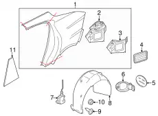 Подкрылок PORSCHE 97050413304