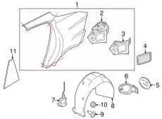 Подкрылок PORSCHE 97050413404