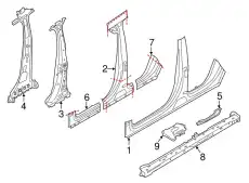 ПОРОГ 95850395100GRV PORSCHE