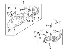 Фара PORSCHE 98763115802