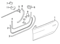Уплотнитель двери JAGUAR T2R9457