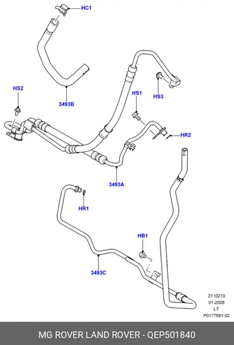 Шланг ГУР LAND ROVER QEP501840