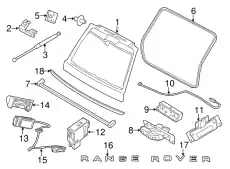 Уплотнитель 5-ой двери центральный LM LR011845 LAND ROVER