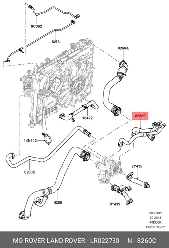Подкрылок LAND ROVER LR022730