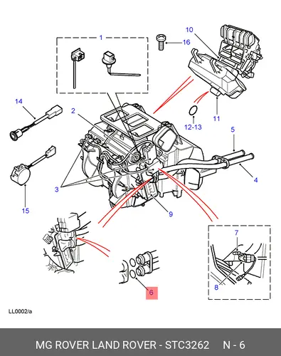 Кольцо уплотнительное автомобильное LAND ROVER STC3262