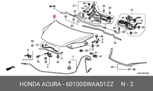 Капот 60100SWAA01ZZ HONDA