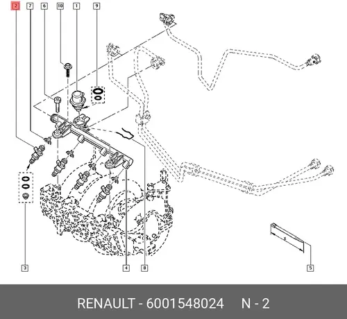 ИНЖЕКТОР ДВИГАТЕЛЯ 6001548024 RENAULT