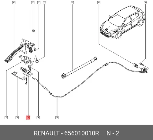 ЗАМОК КАПОТА 656010010R RENAULT