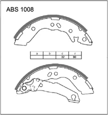 Тормозные колодки барабанные ALLIED NIPPON ABS1008