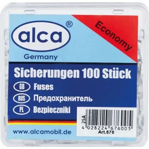 676000 Предохранители флажковые MINI, 25 А (100шт) Alca