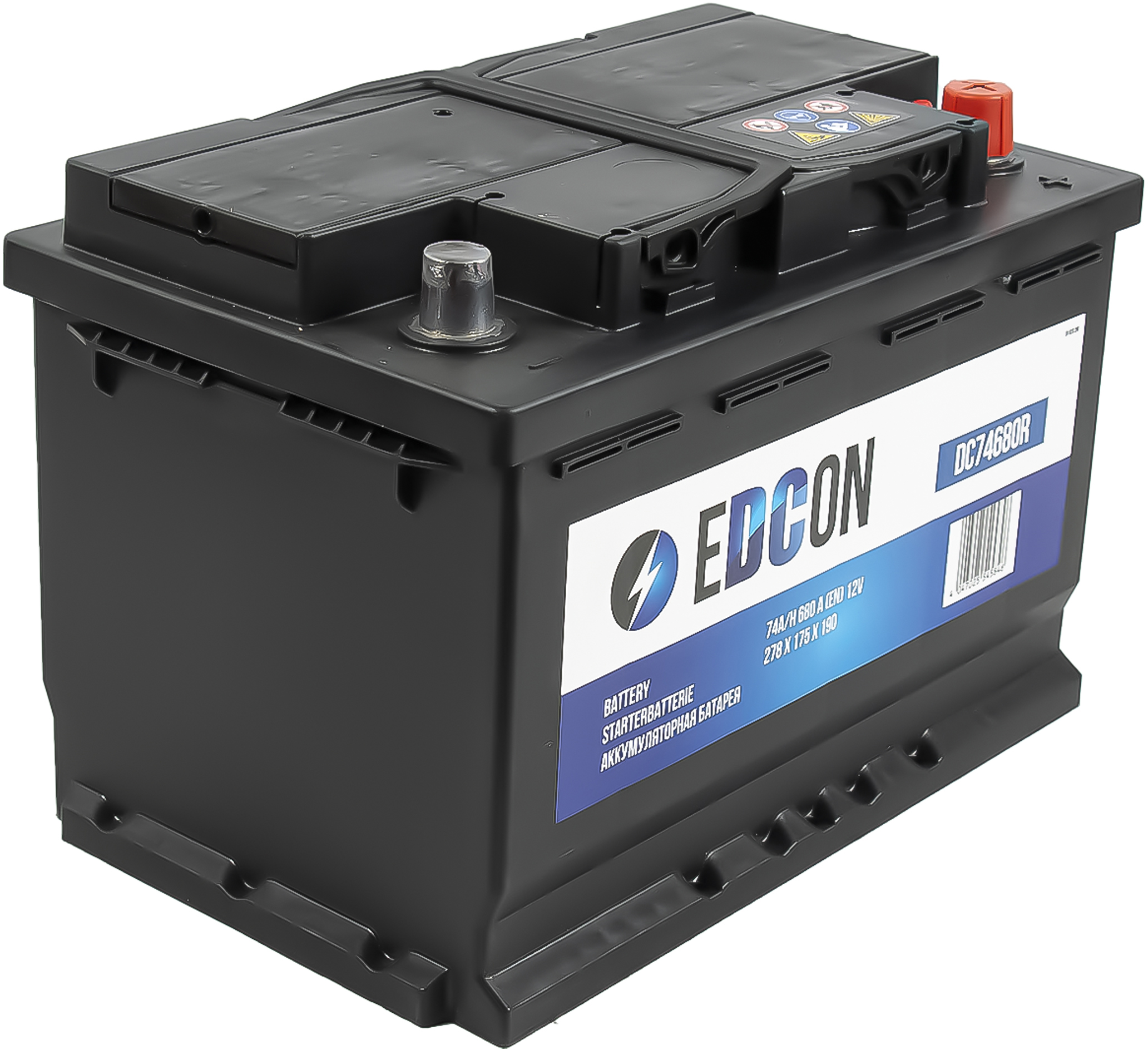 Аккумулятор EDCON DC74680R 74 Ач 680 А 278x175x190 мм 0 (-+) обратная