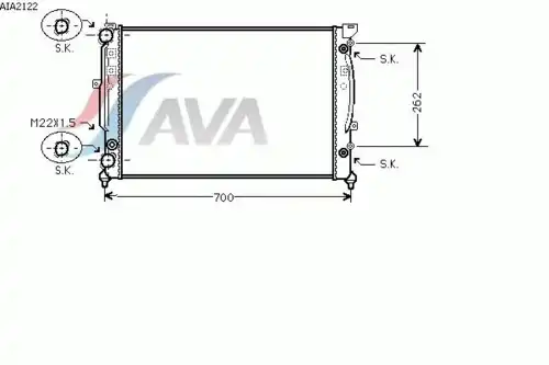 Радиатор системы охлаждения двигателя AVA AIA2122