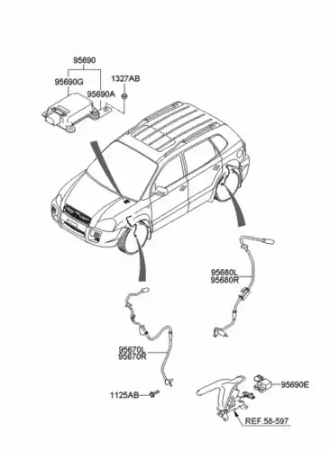 Датчик ABS MOBIS 956902E350
