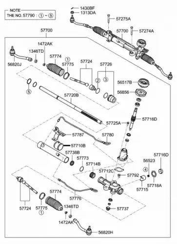 Рулевая рейка HYUNDAI / KIA 577901EA00