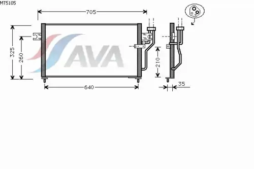 Радиатор кондиционера (конденсатор) AVA MT5105