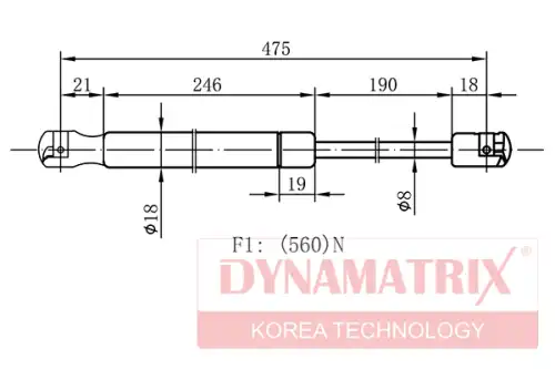 Амортизатор (упор) багажника DYNAMAX DGS1311PI