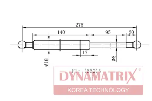 DGS1396BS DYNAMATRIX АМОРТИЗАТОР БАГАЖНИКА DYNAMAX