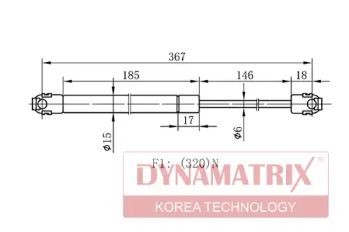 Амортизатор капота DYNAMAX DGS2334BC