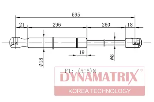 Амортизатор (упор) багажника DYNAMAX DGS7755HB