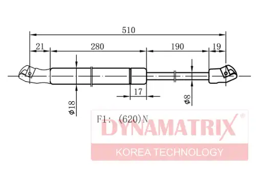 Амортизатор (упор) багажника DYNAMAX DGS9588FB