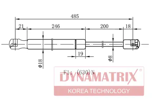 Амортизатор (упор) багажника DYNAMAX DGS8523CB