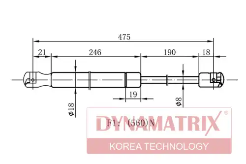 Амортизатор (упор) багажника DYNAMAX DGS0028DR