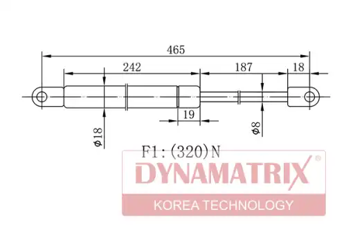 Амортизатор капота DYNAMAX DGS1387BT