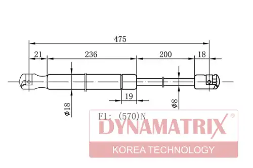 Амортизатор (упор) багажника DYNAMAX DGS0756VX
