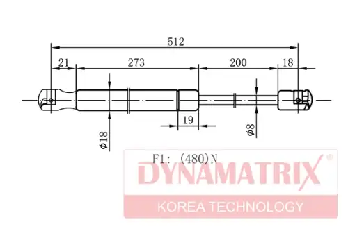 Амортизатор (упор) багажника DYNAMAX DGS128579