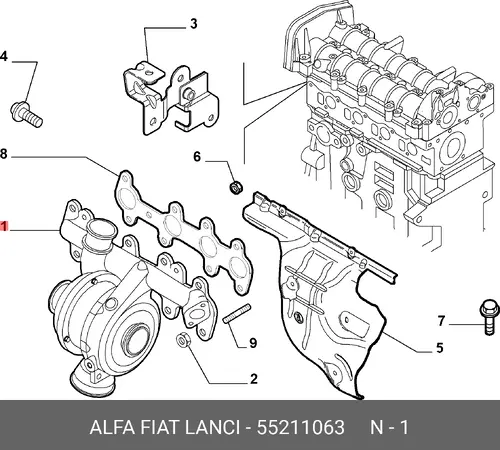 турбокомпрессор 55211063 FIAT