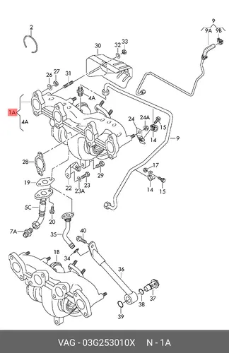Коллектор выпускной VAG 03G 253 010 X