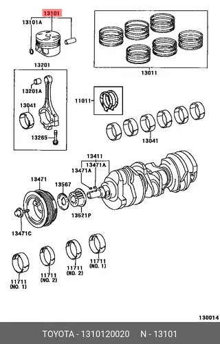 Поршень STD 13101-20020 TOYOTA / LEXUS