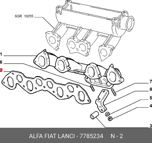 Прокладка коллектора FIAT 7785234