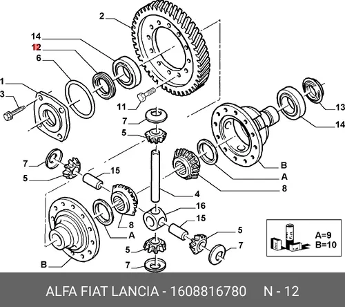 1608816780 Сальник дифференциала FIAT (1