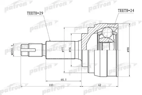 ШРУС наружный PATRON PCV1416